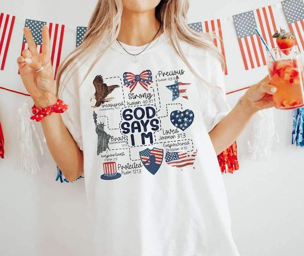 God says i am independence day 26833 DTF transfer