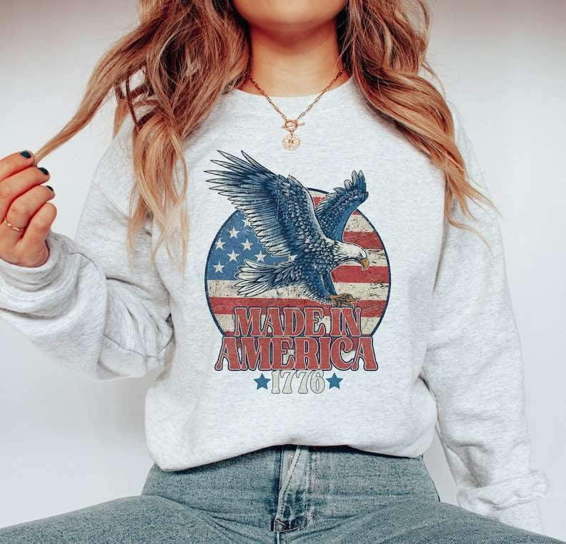 Made in america 1776 circle with eagle 26836 DTF transfer