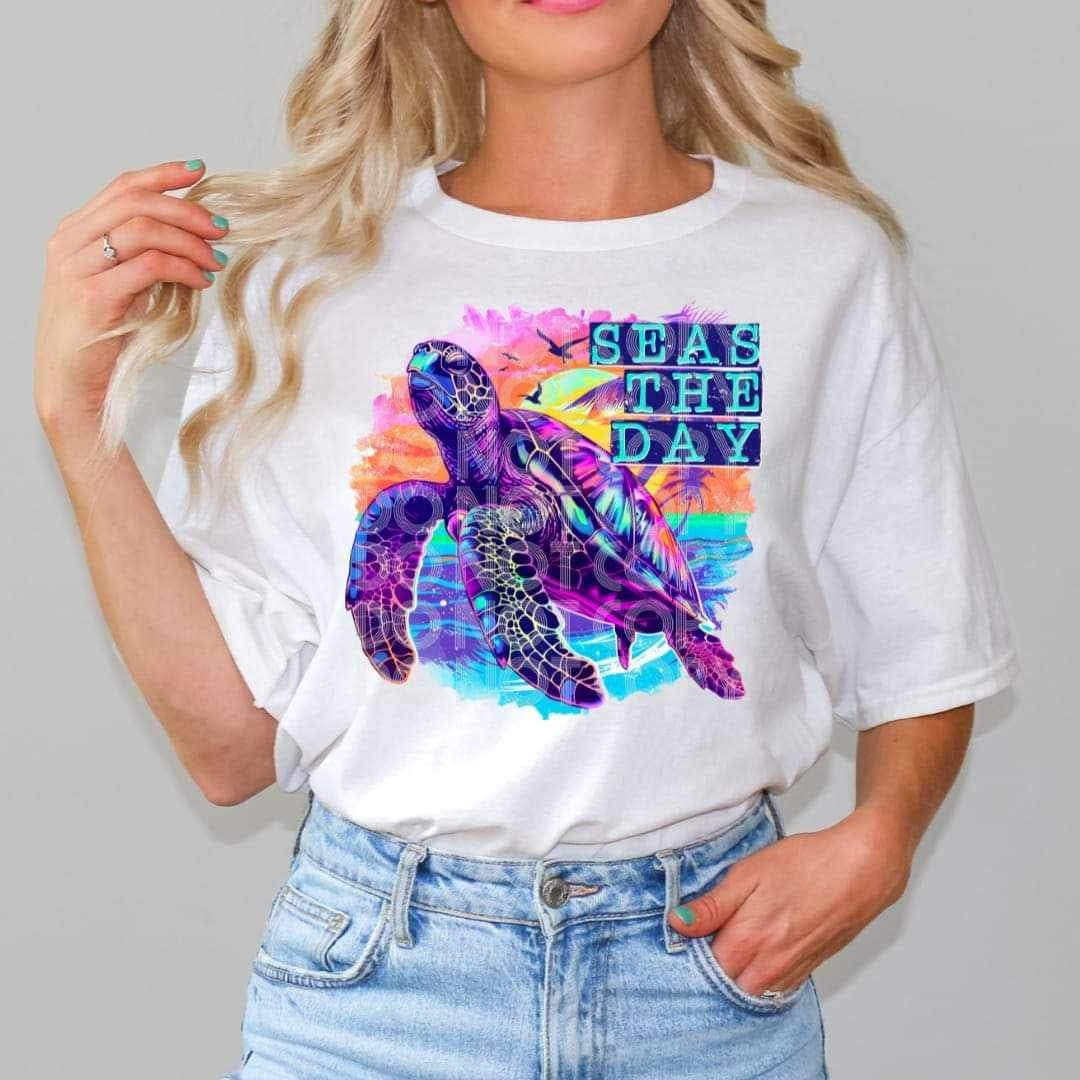 Seas the day turtle 26830 DTF transfer