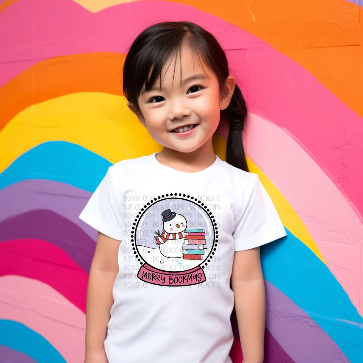 Merry bookmas snow globe (SW) 58456 DTF transfer