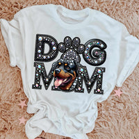 Rottweiler Face Dog mom rhinestone 49094 DTF transfer