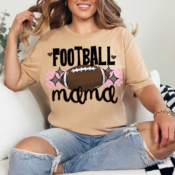 Football mama PINK checkered (VIRGO) 36982 DTF transfer