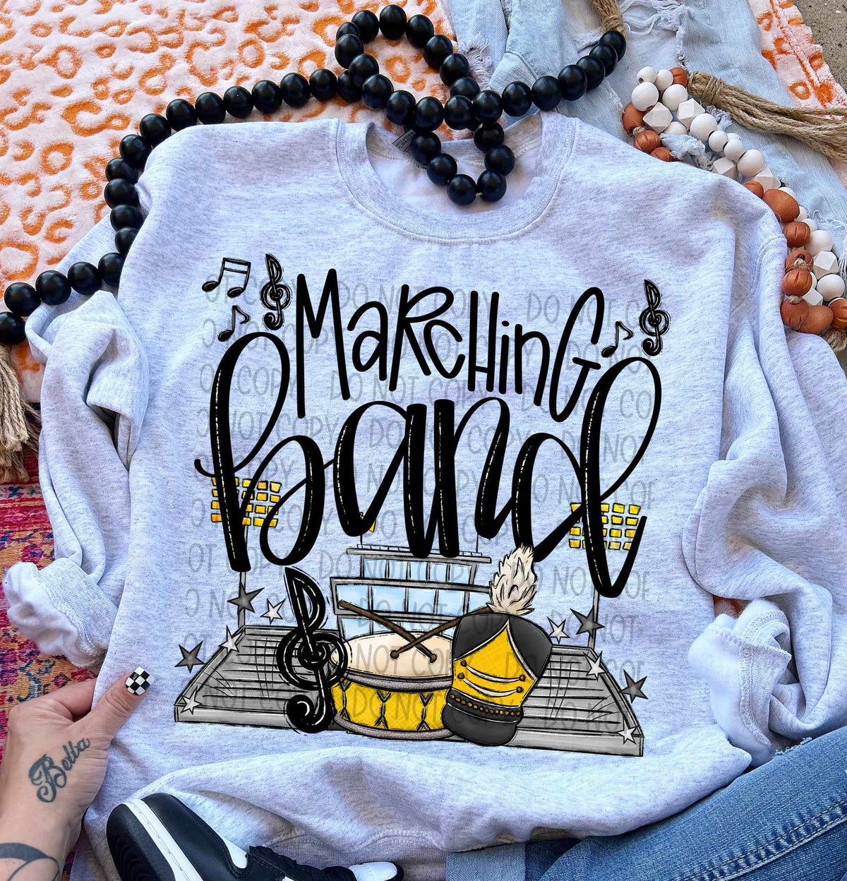 Marching band yellow drums (SW) 58440 DTF transfer
