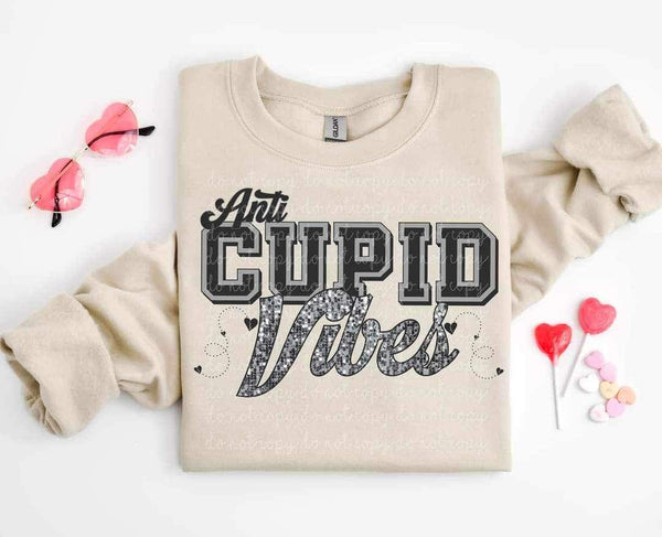 Anti cupid club black and grey 17313 DTF TRANSFER