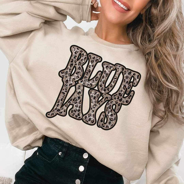 Blue jays sequin leopard 17295 DTF TRANSFER