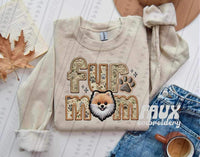 Pomeranian Fur Mom Faux Embroixdry DTF transfer 13741