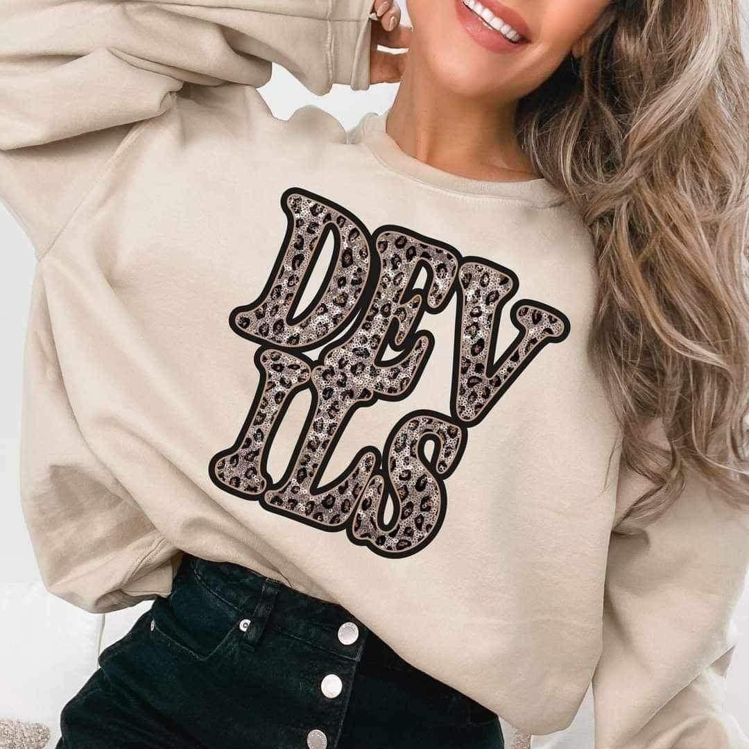 Devils sequin leopard 17298 DTF TRANSFER