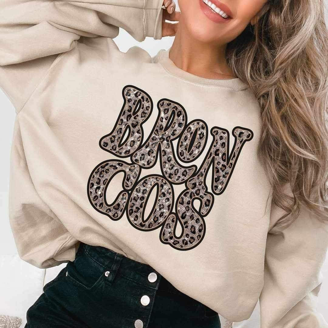 Broncos sequin leopard 17280 DTF TRANSFER