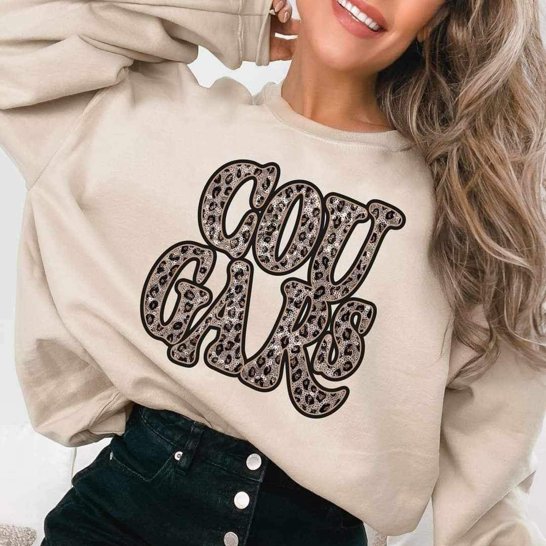 Cougars sequin leopard 17288 DTF TRANSFER