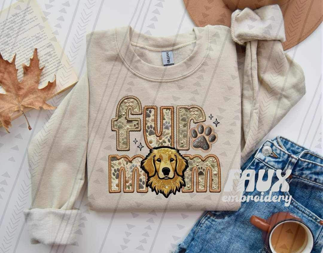 Golden Retreiver Fur Mom DTF transfer 13735