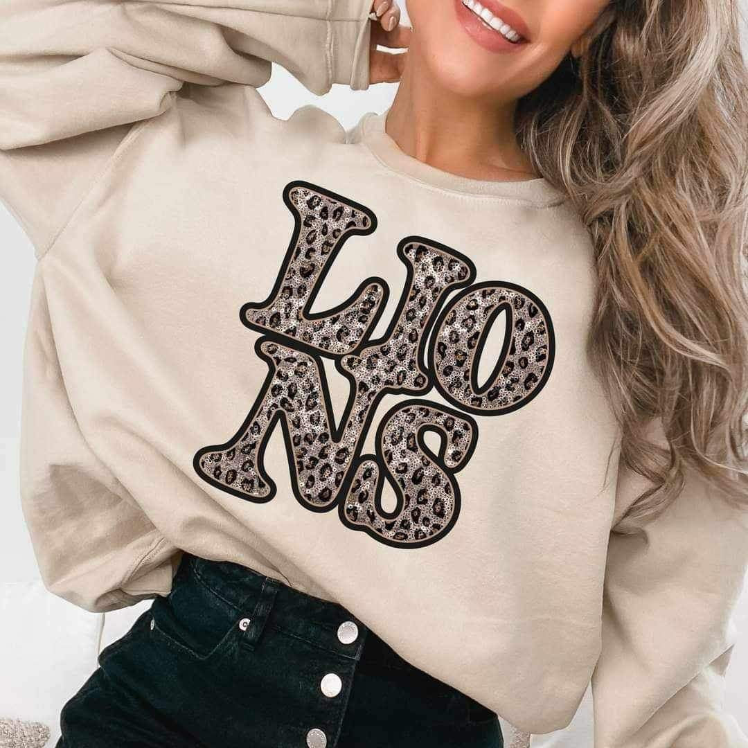 Lions sequin leopard 17285 DTF TRANSFER