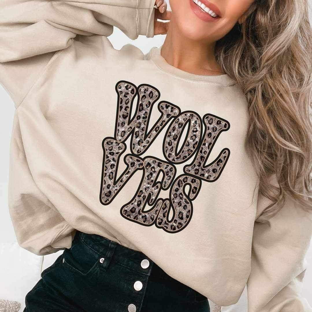 Wolves sequin leopard 17302 DTF TRANSFER