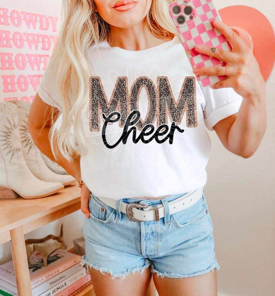 Cheer mom leopard embroidery (DDD) 37013 DTF transfer