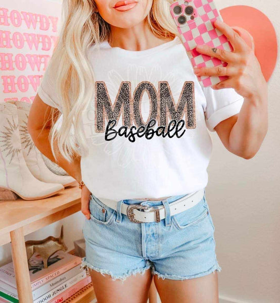 Baseball mom leopard embroidery (DDD) 37019 DTF transfer