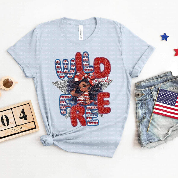 Wild and free dark doll RED AND WHITE SHIRT (ECHT) 26898 DTF transfer