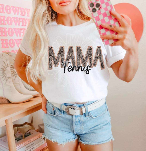 Tennis mama leopard embroidery (DDD) 37011 DTF transfer