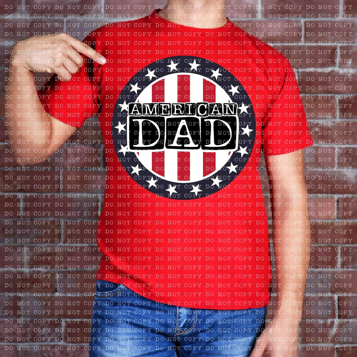 American dad circle red and white stripes (ECHT) 26895 DTF transfer
