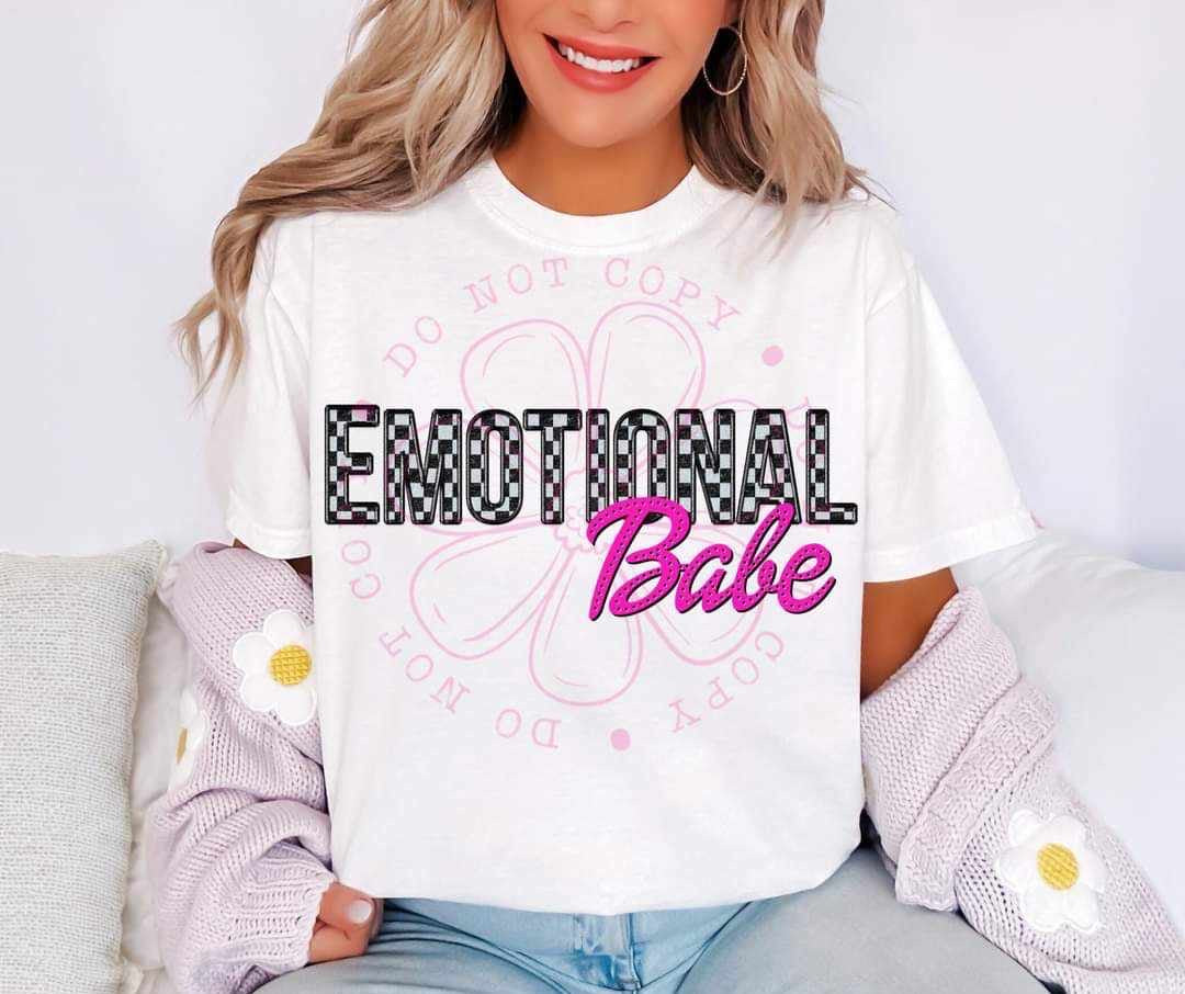Emotional babe checkered and pink (DDD) 36997 DTF transfer