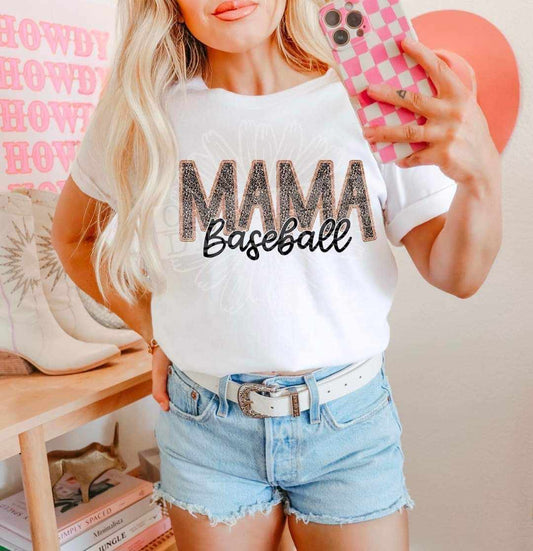 Baseball mama leopard embroidery (DDD) 37020 DTF transfer