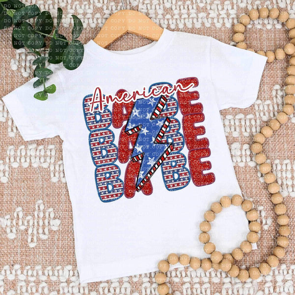 American babe stacked with lightning bolt (ECHT) 26884 DTF transf