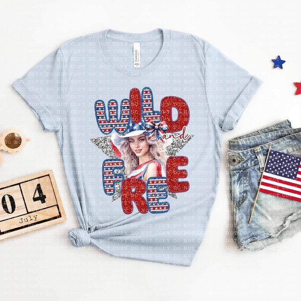 Wild and free blonde girl (ECHT) 26899 DTF transfer