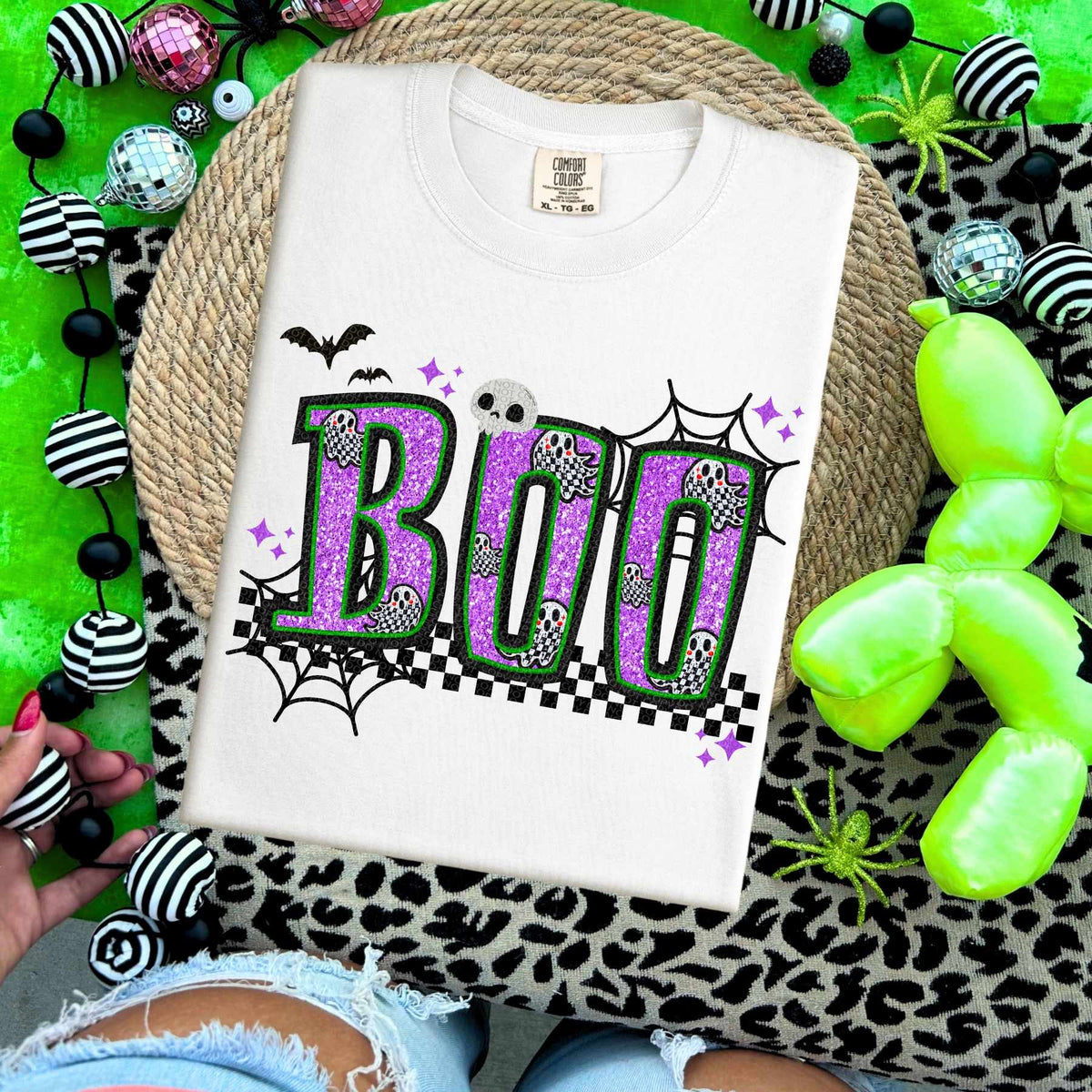 Boo purple glitter (HW) 58536 DTF transfer