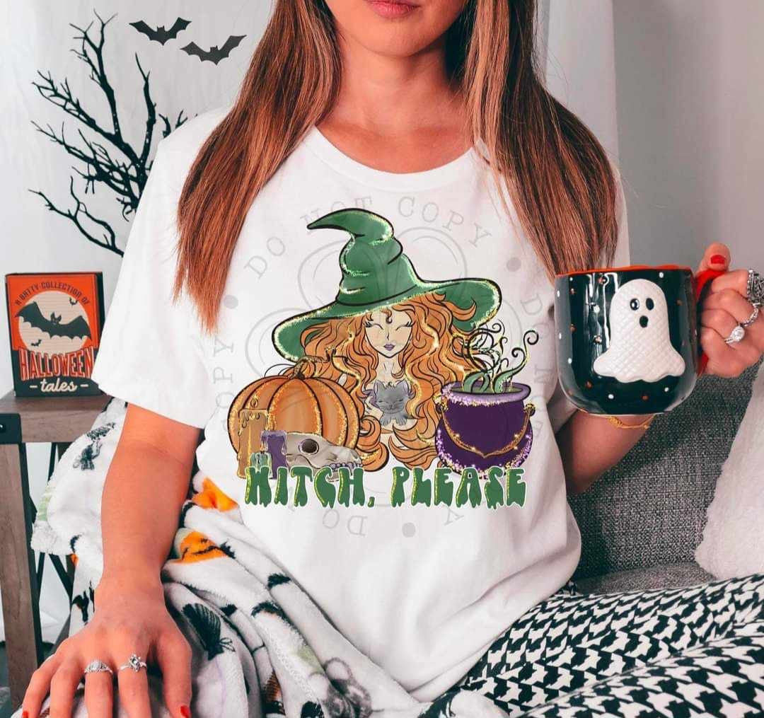 Witch, please green hat (DDD) 36992 DTF transfer