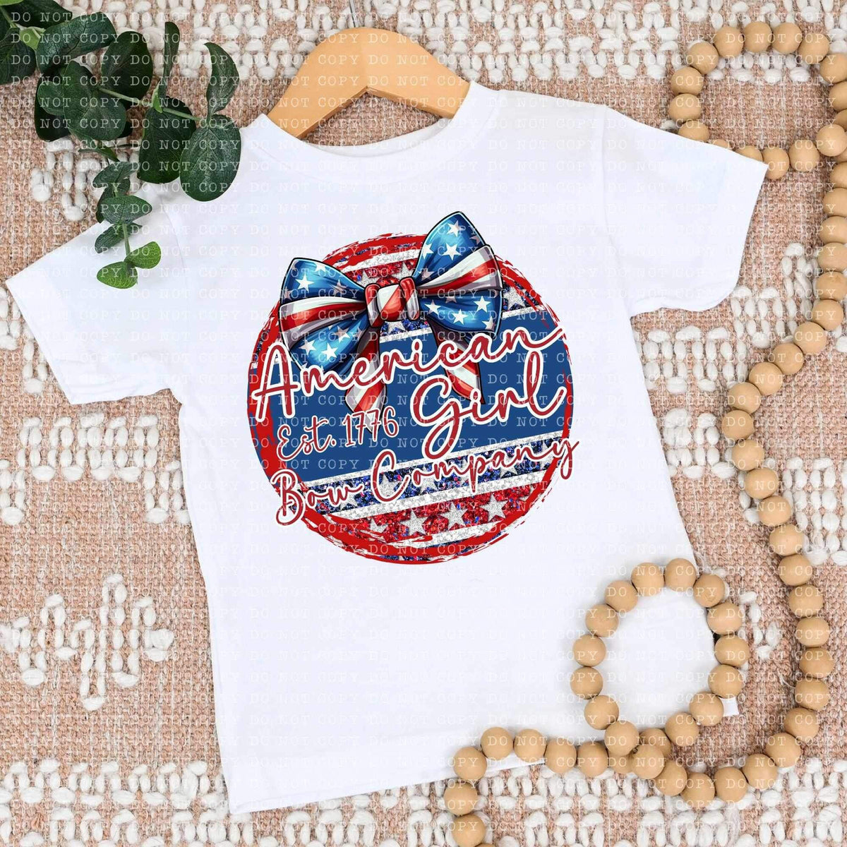 American girl est 1776 bow company (ECHT) 26879 DTF transfer