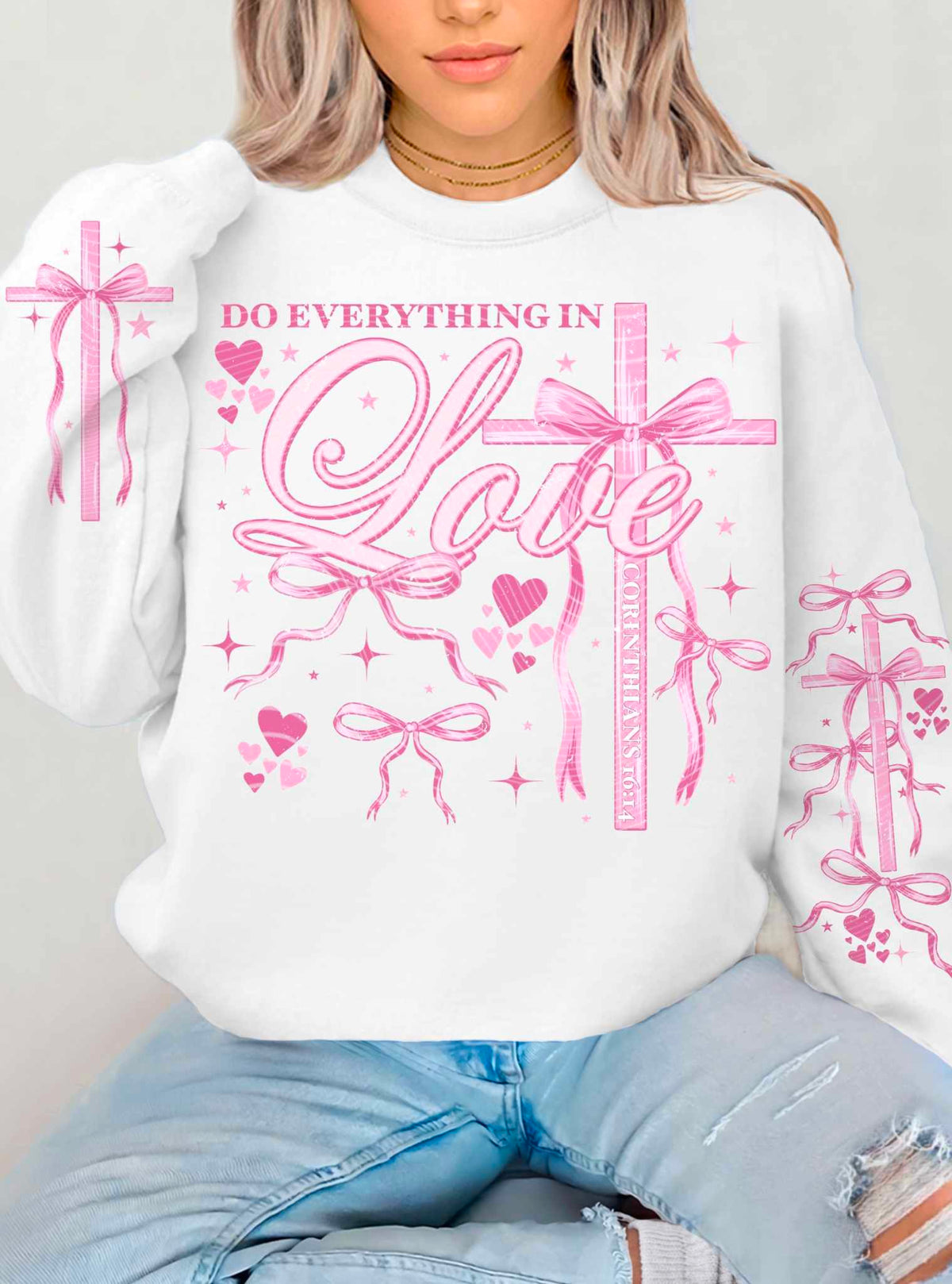 Do everything in love pink FRONT ONLY (AG) 73478 DTF transfer