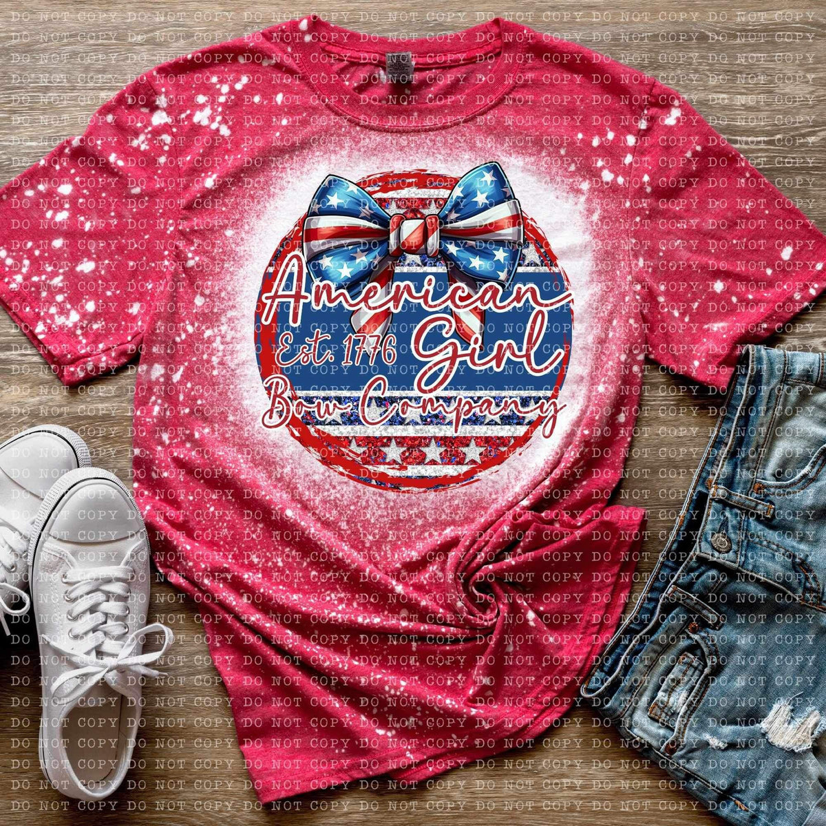 American girl est 1776 bow company (ECHT) 26879 DTF transfer