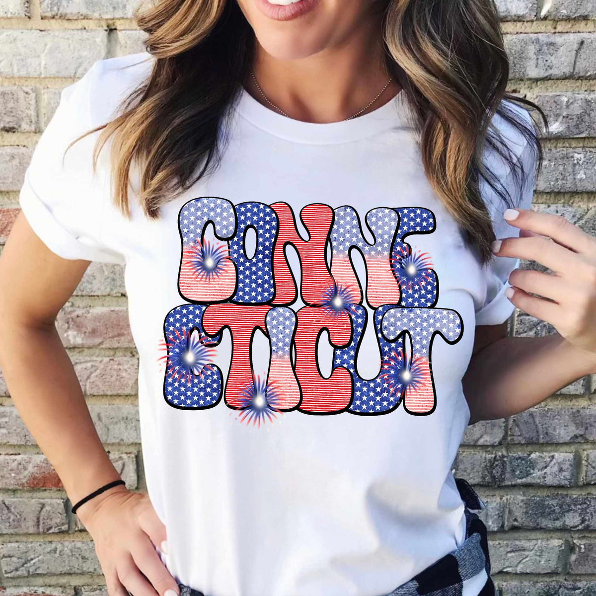 Connecticut patriotic filled (CITY) 37099 DTF transfer