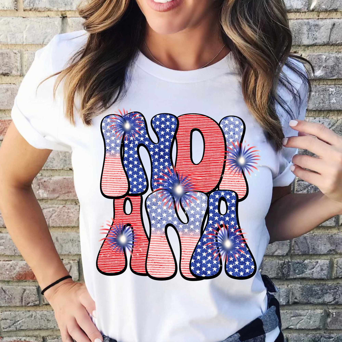 Indiana patriotic filled (CITY) 37090 DTF transfer