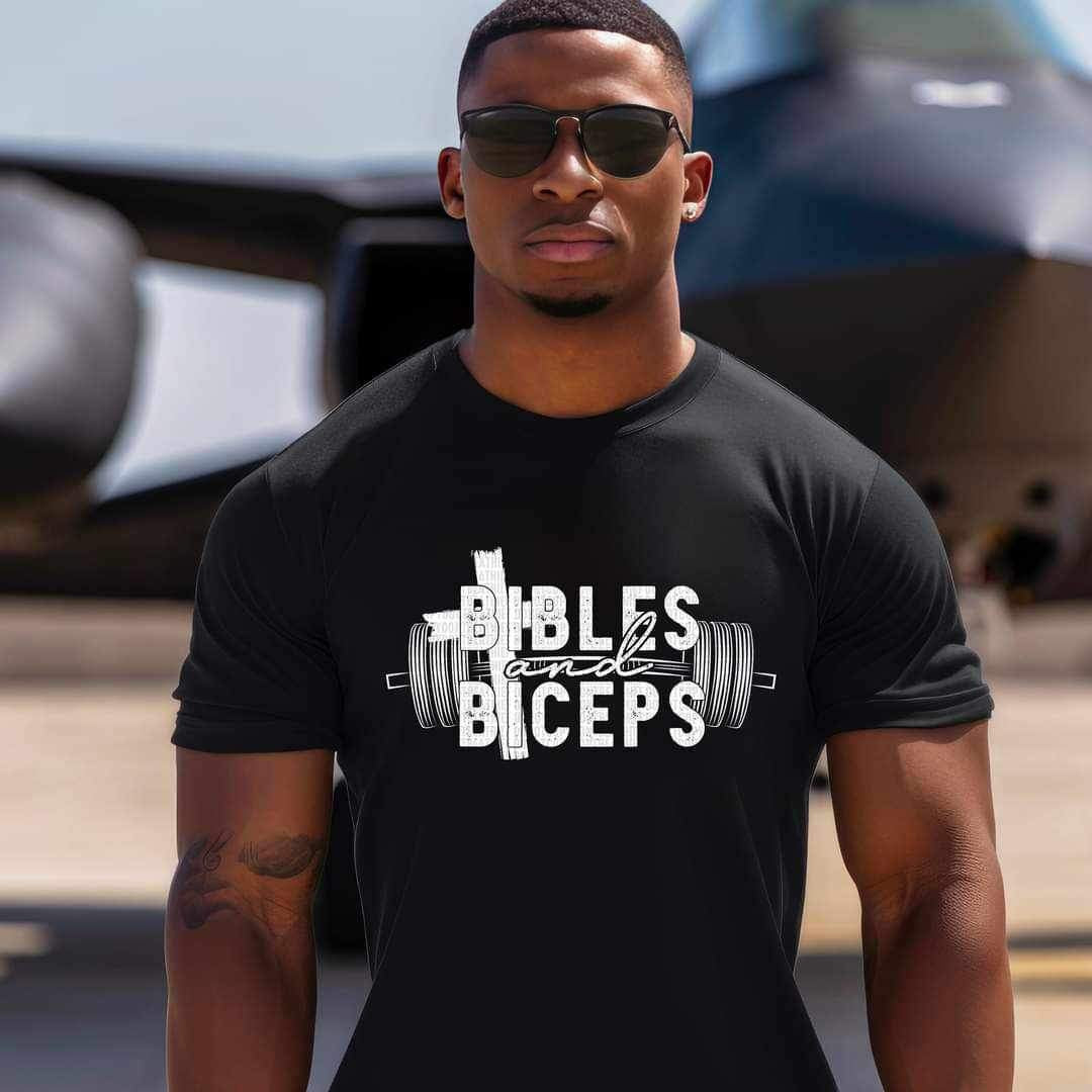 Bibles and biceps WHITE 17368 DTF TRANSFER