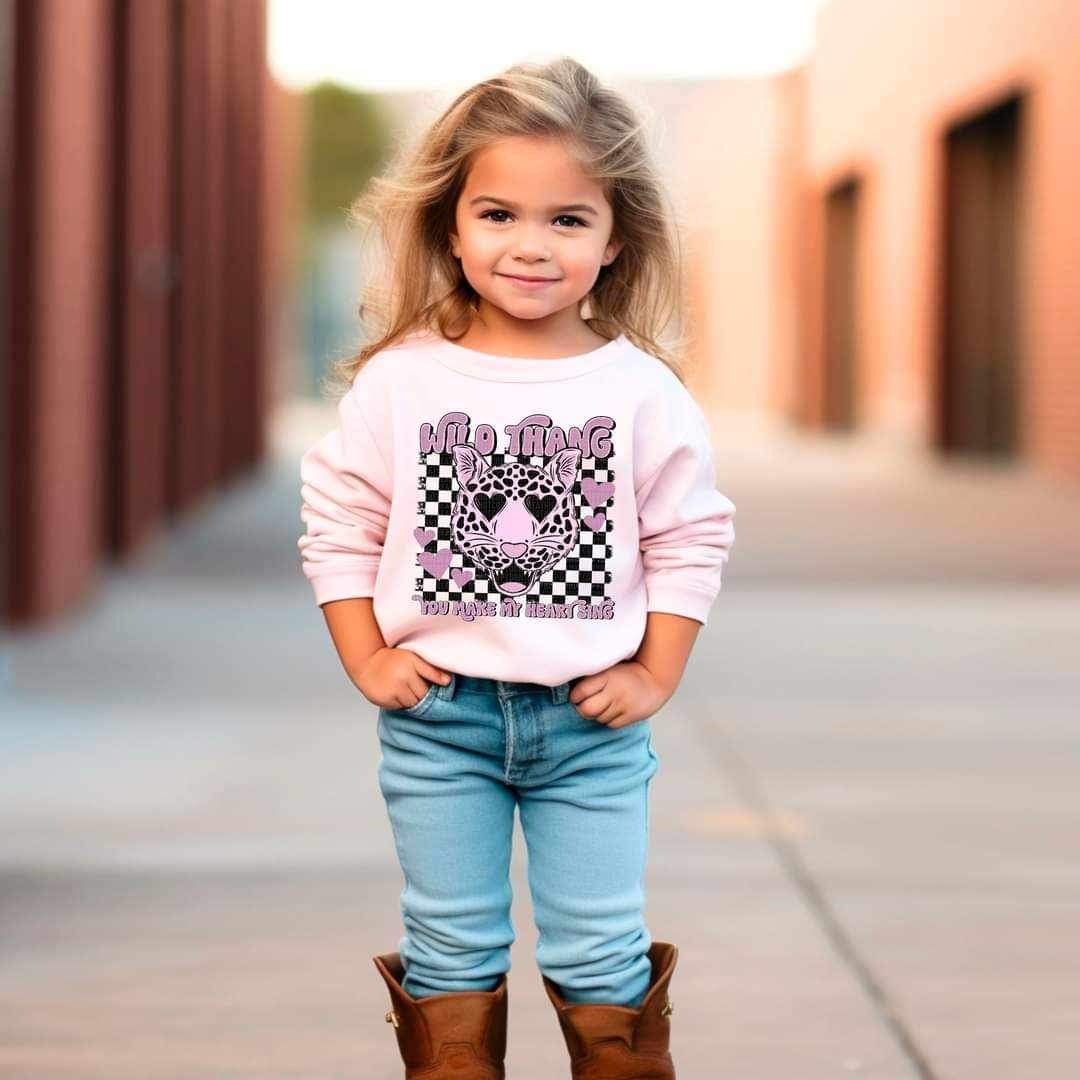 Wild thang you make my heart sing PINK FONT 17369 DTF TRANSFER