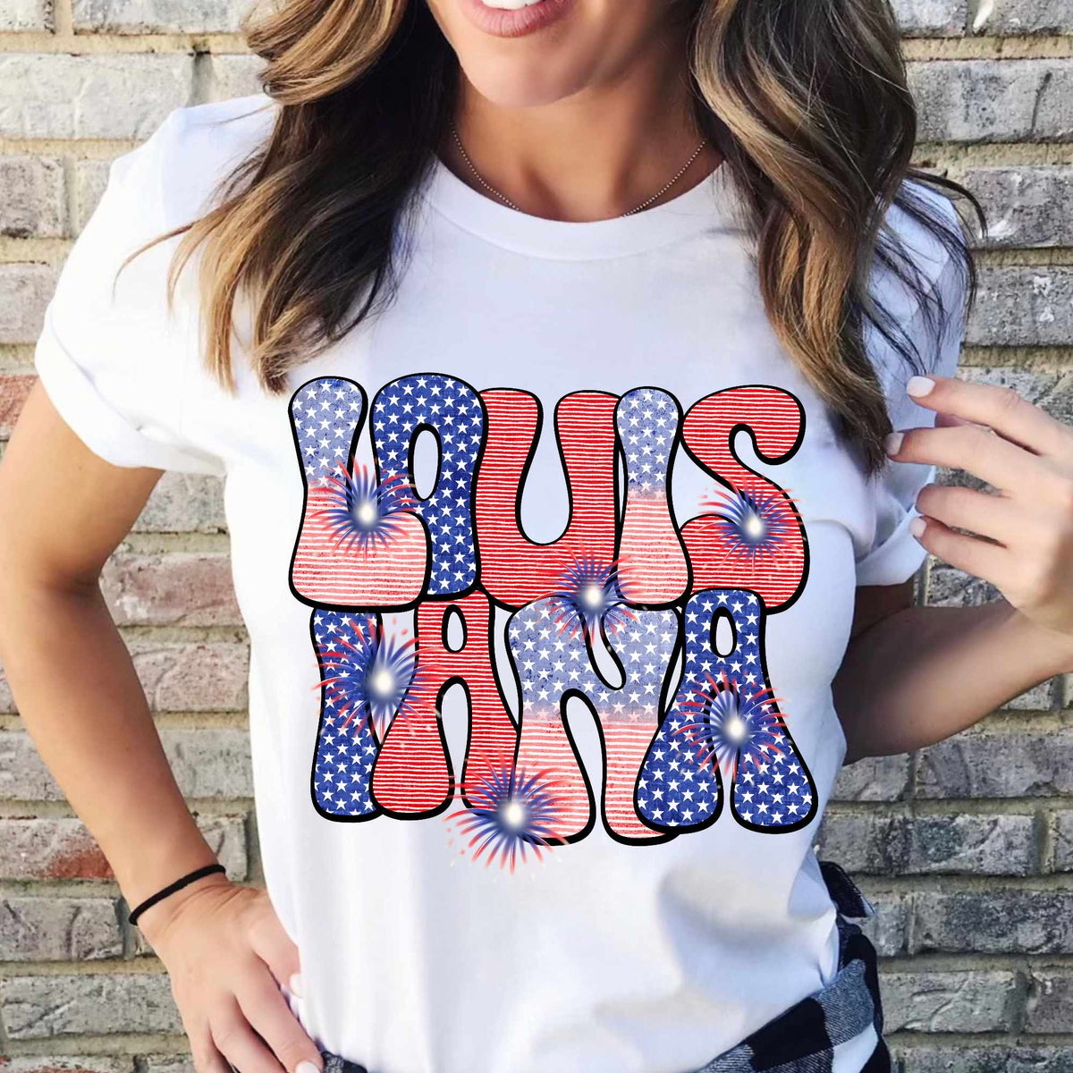 Louisiana patriotic filled (CITY) 37080 DTF transfer