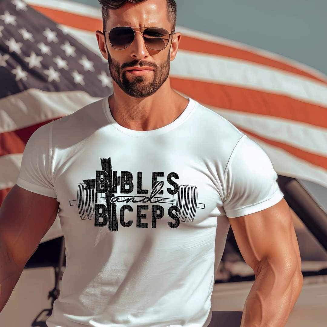 Bibles and biceps BLACK 17367 DTF TRANSFER