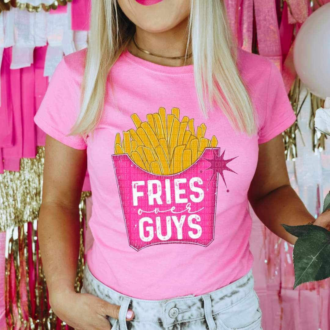 Fries over guys pink carton of fries 17362 DTF TRANSFER