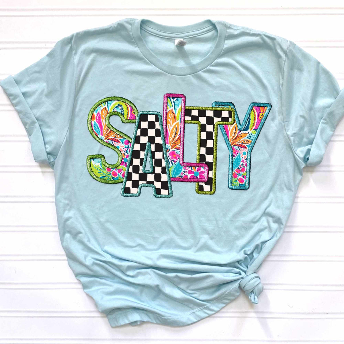 Salty paisley and checkered embroidery (CITY) 37056 DTF transfer