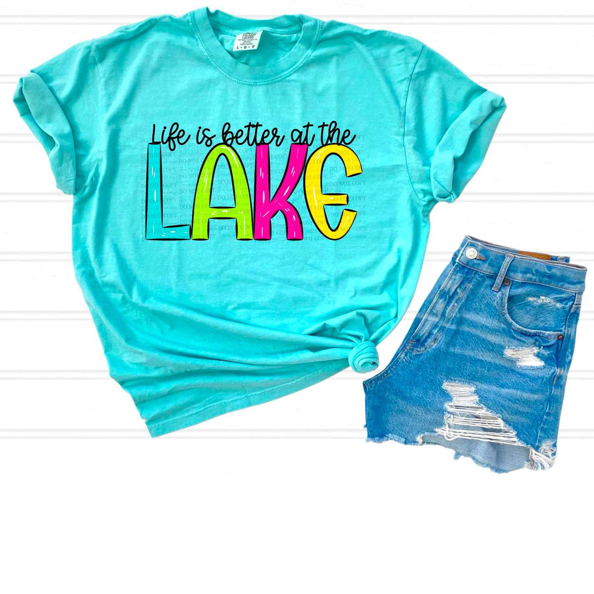 Life is better at the lake colorful (ABD) 26975 DTF transfer