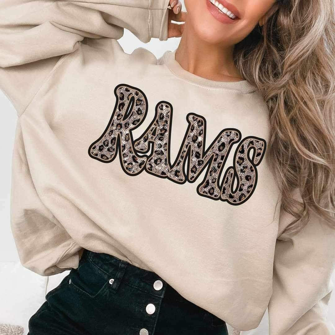 Rams sequin leopard 17418 DTF TRANSFER