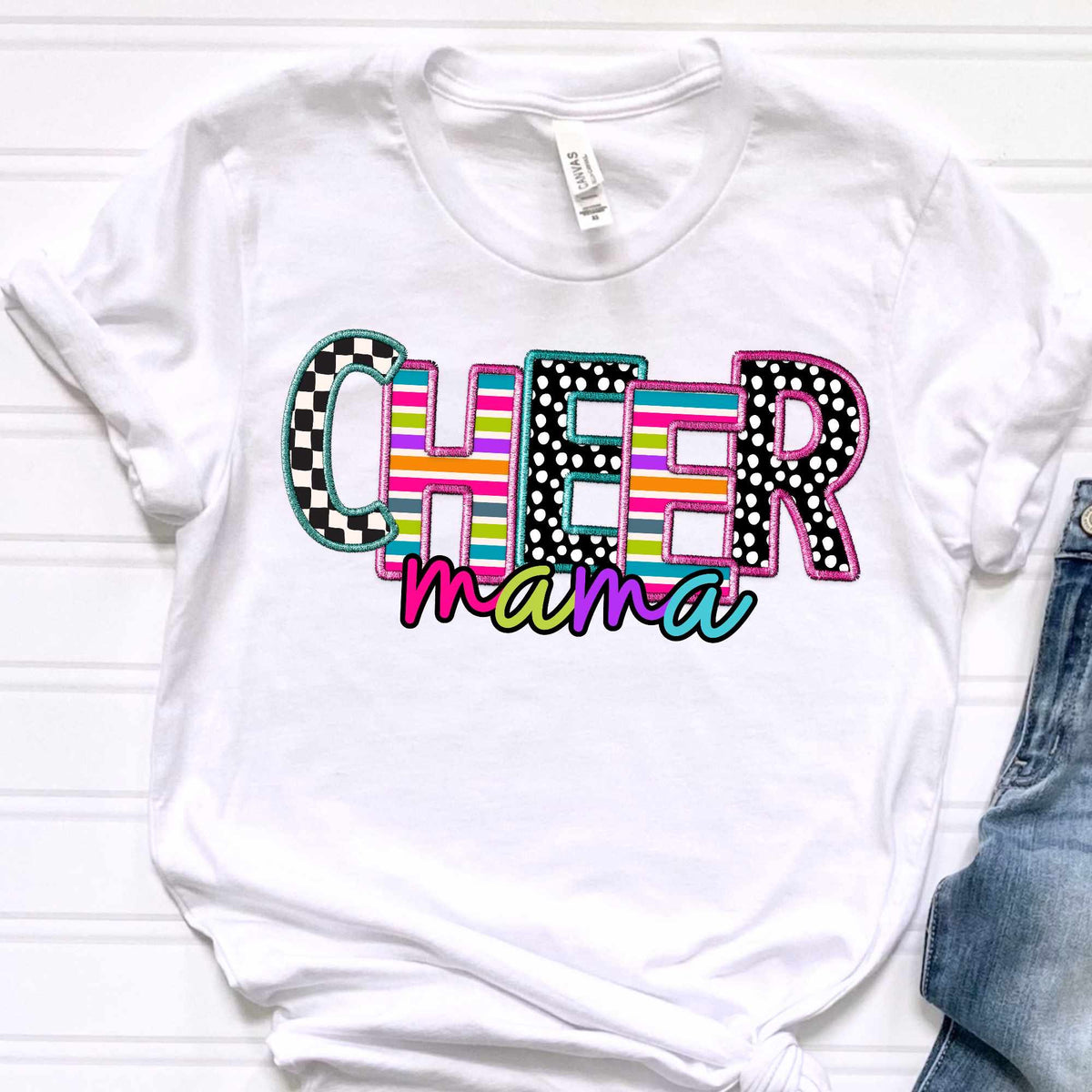 Cheer mama patterned embroidery (CITY) 37049 DTF transfer