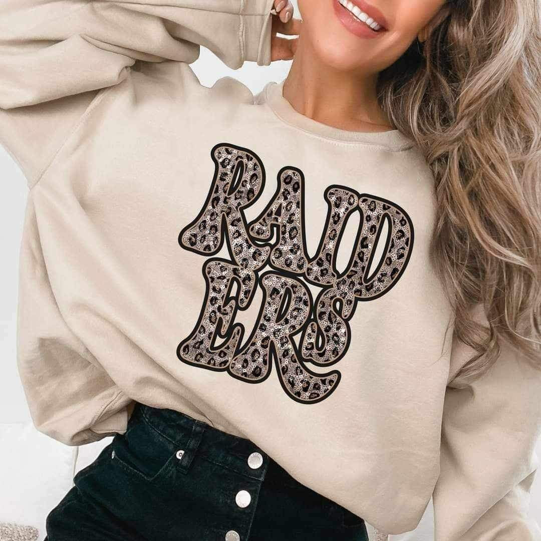 Raiders sequin leopard 17394 DTF TRANSFER