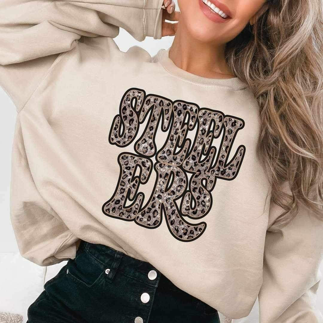 Steelers sequin leopard 17398 DTF TRANSFER