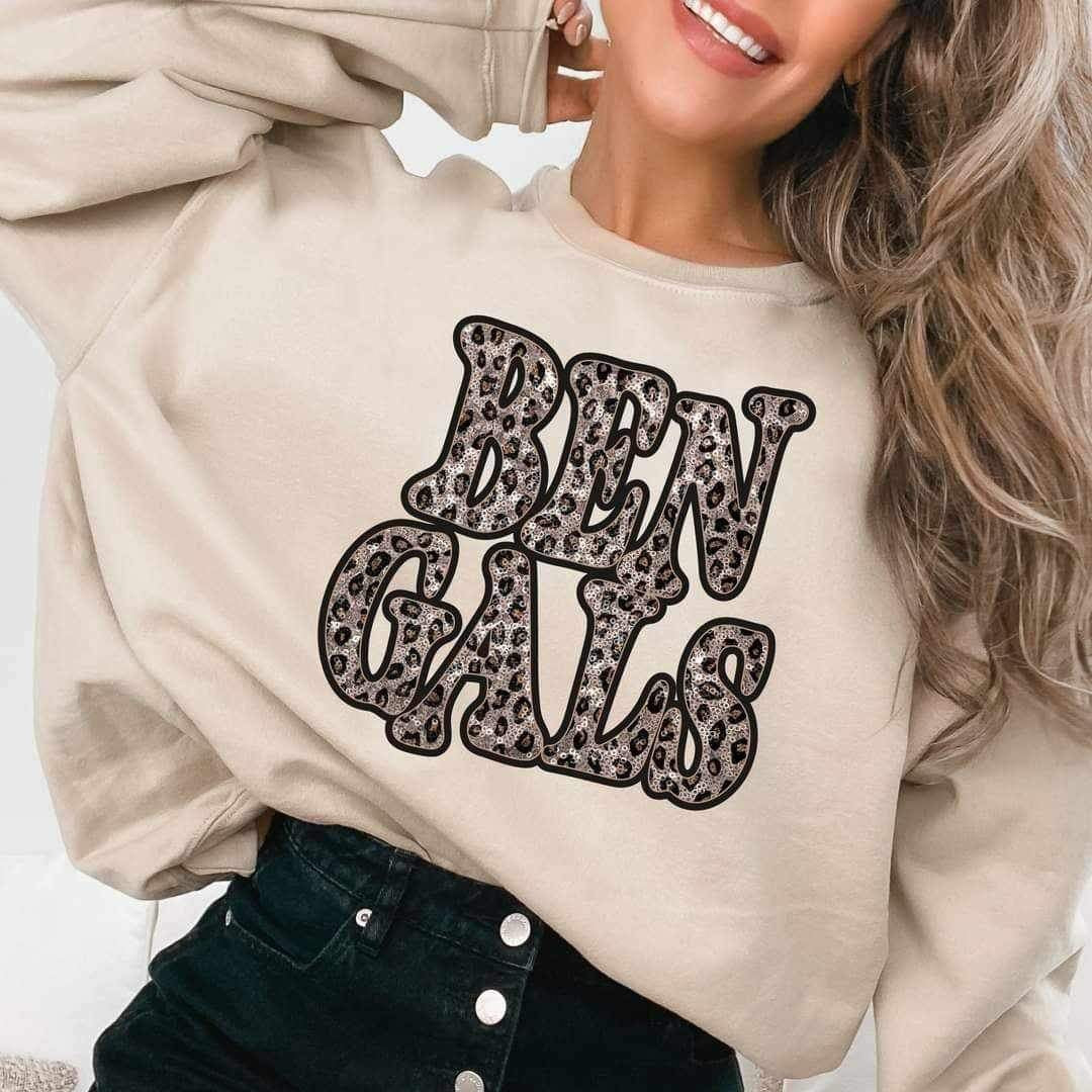 Bengals sequin leopard 17396 DTF TRANSFER