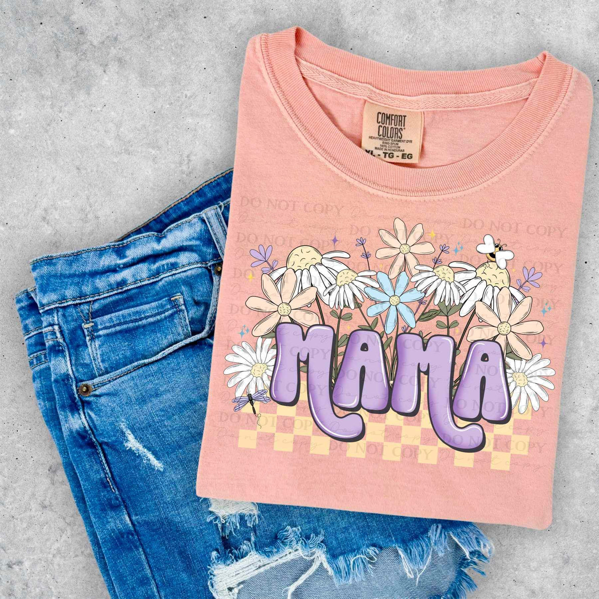 Mama purple font spring florals (ABD) 26968 DTF transfer