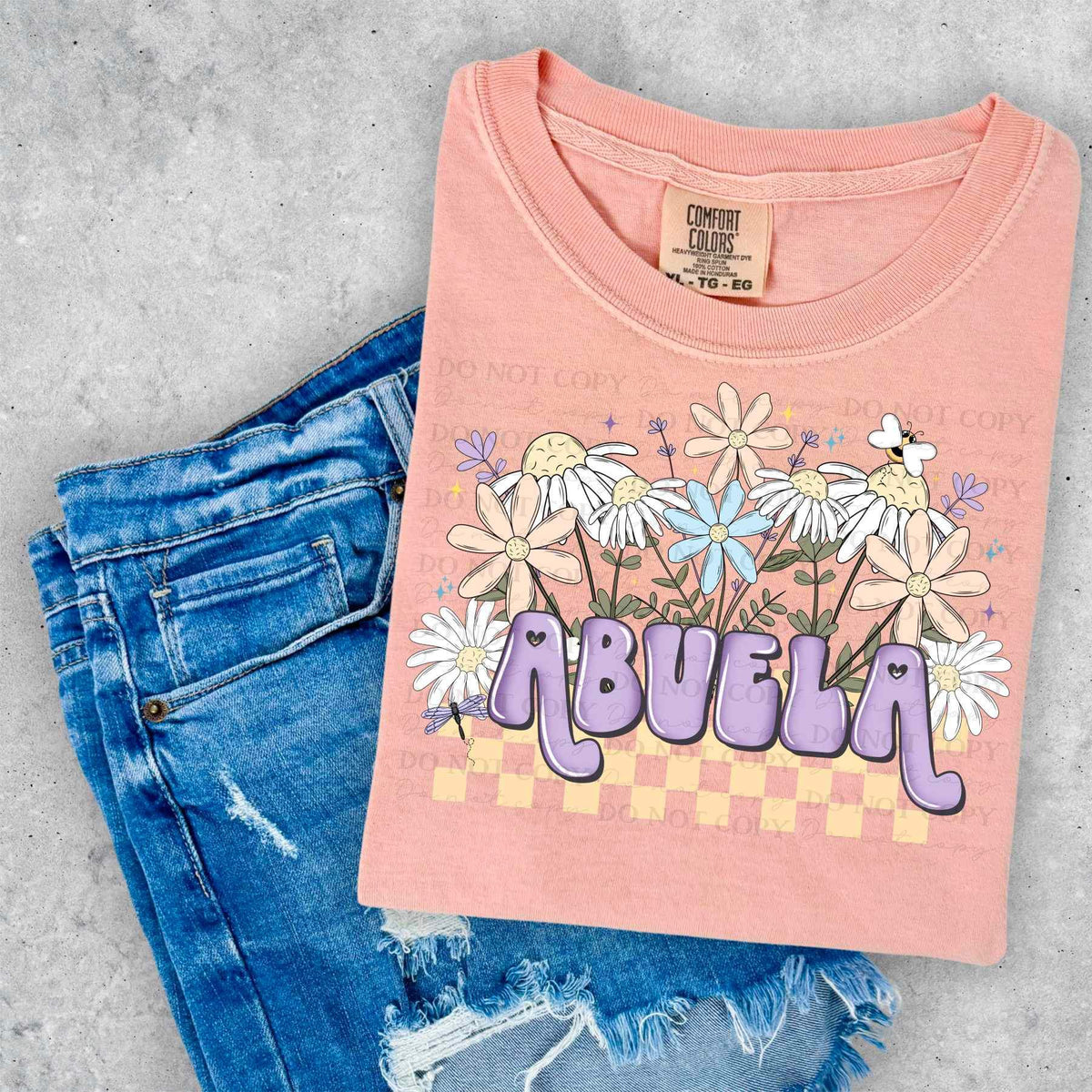 Abuela purple font spring florals (ABD) 26966 DTF transfer