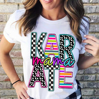 Karate mama STACKED patterned embroidery (CITY) 37041 DTF transfer