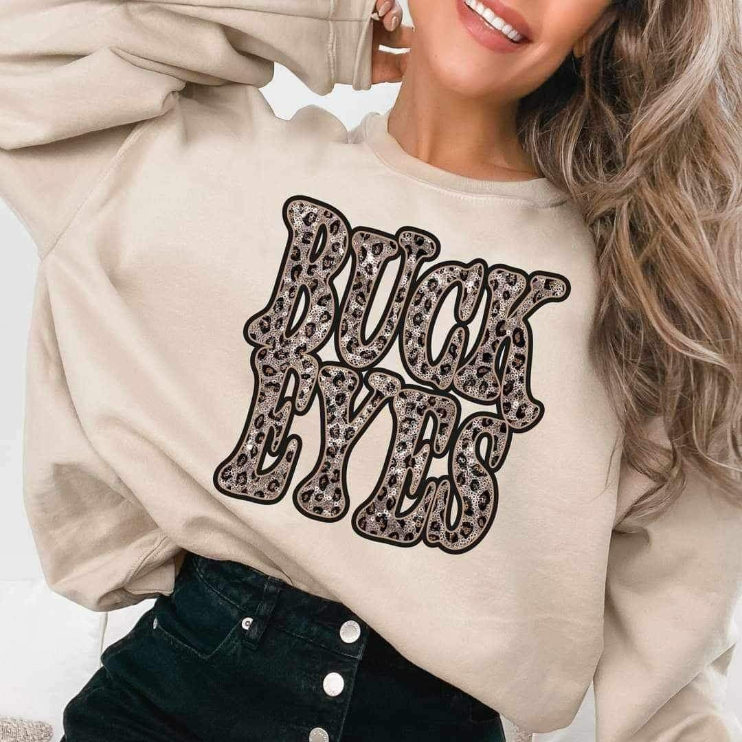 Buckeyes sequin leopard 17409 DTF TRANSFER