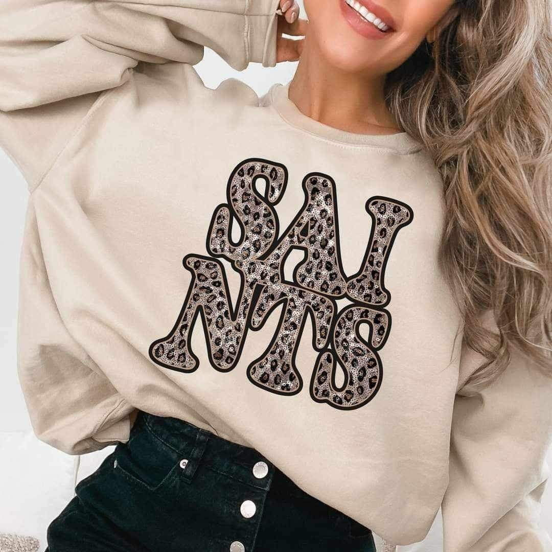 Saints sequin leopard 17397 DTF TRANSFER