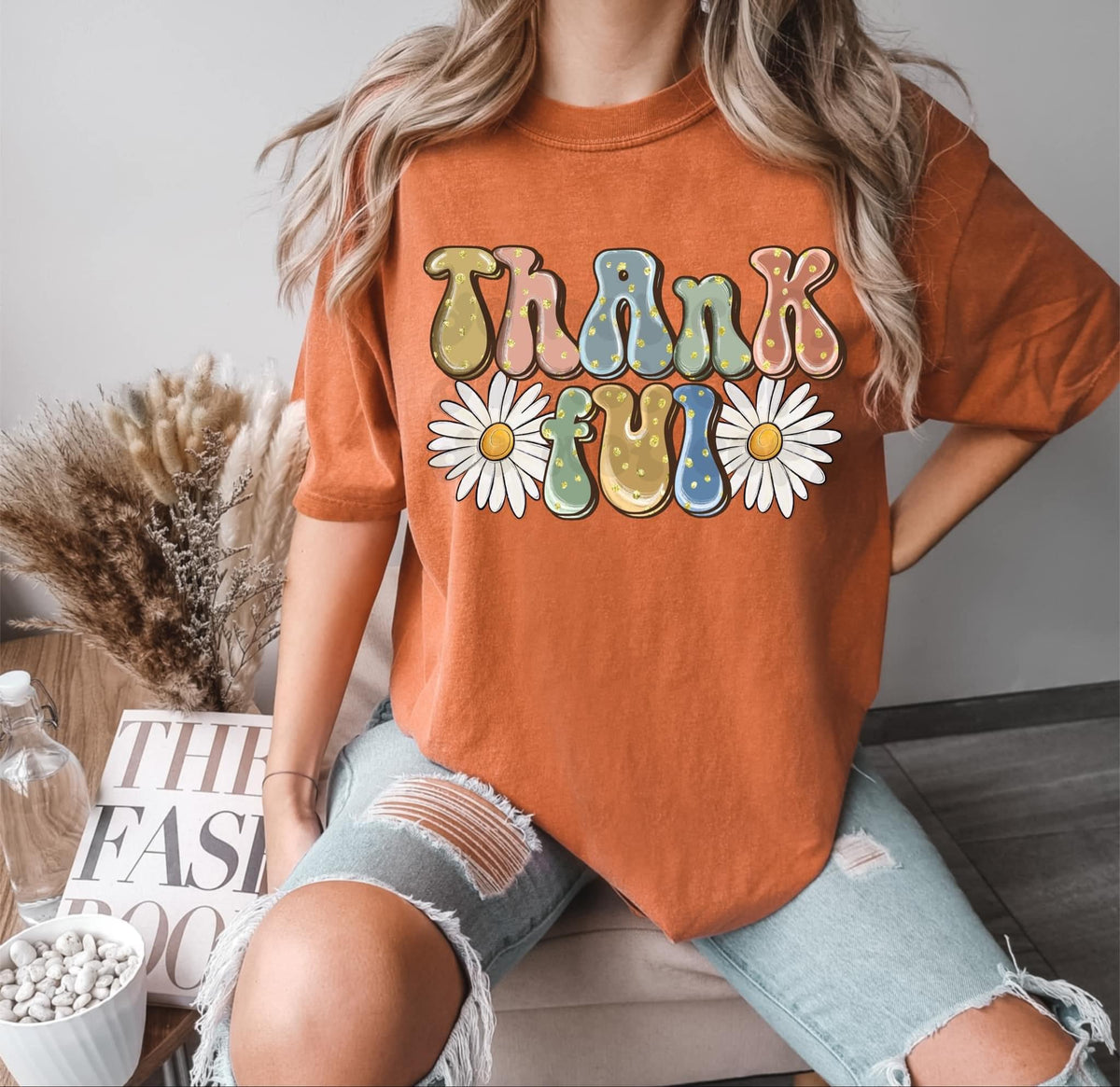 Thankful daisies 58622 DTF transfer